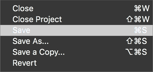 File > Save