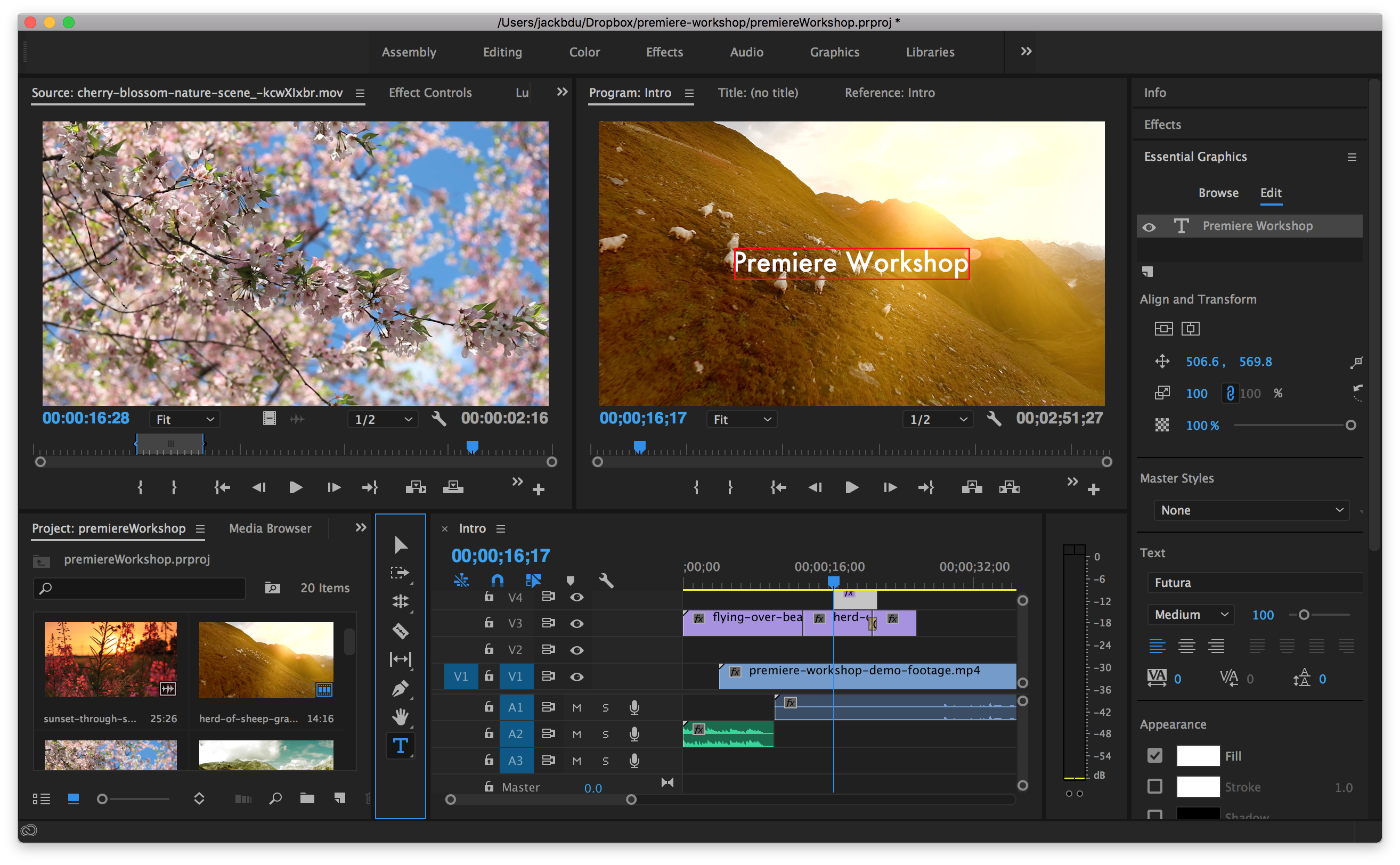 Workspace after Type