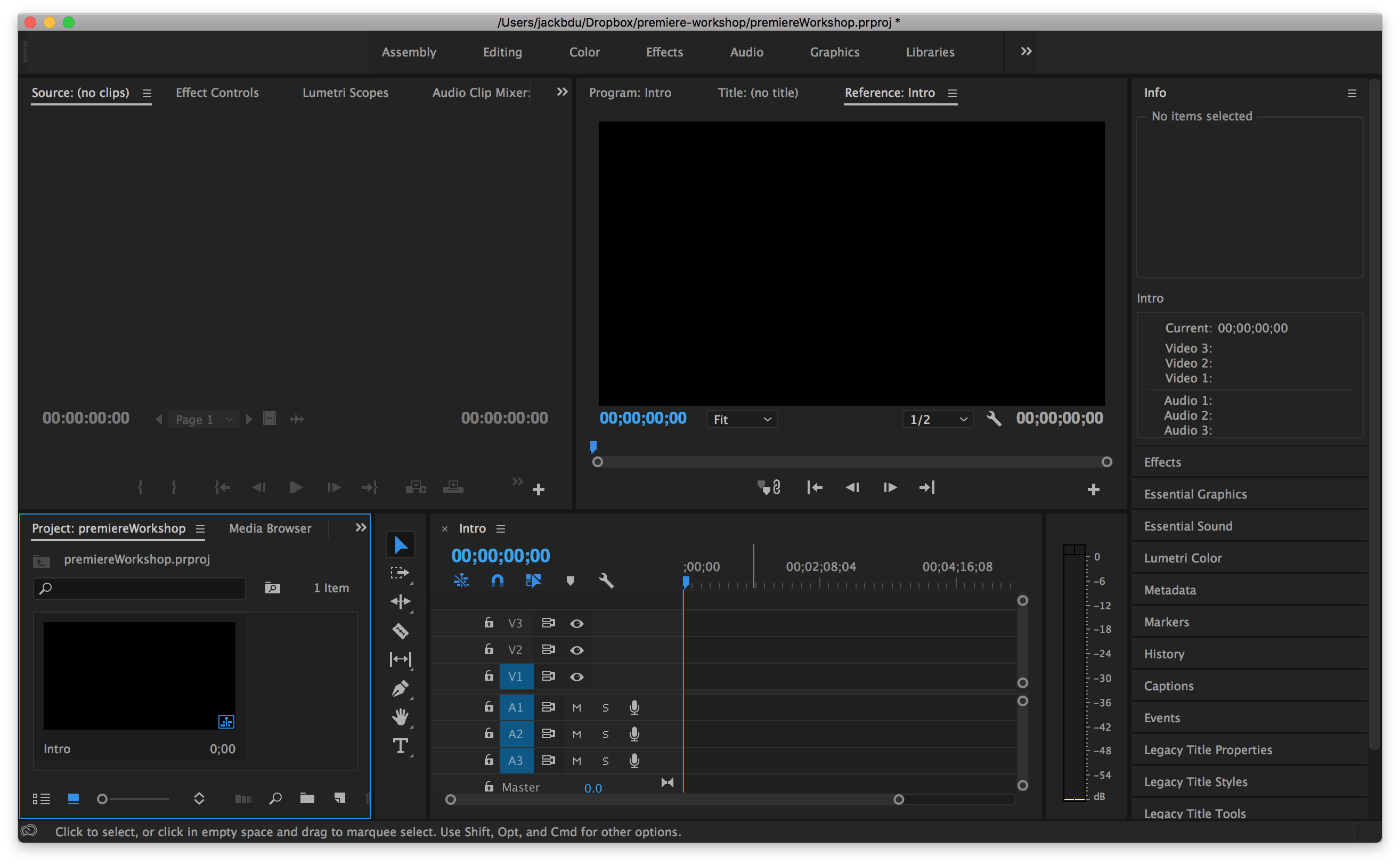 Workspace with Sequence