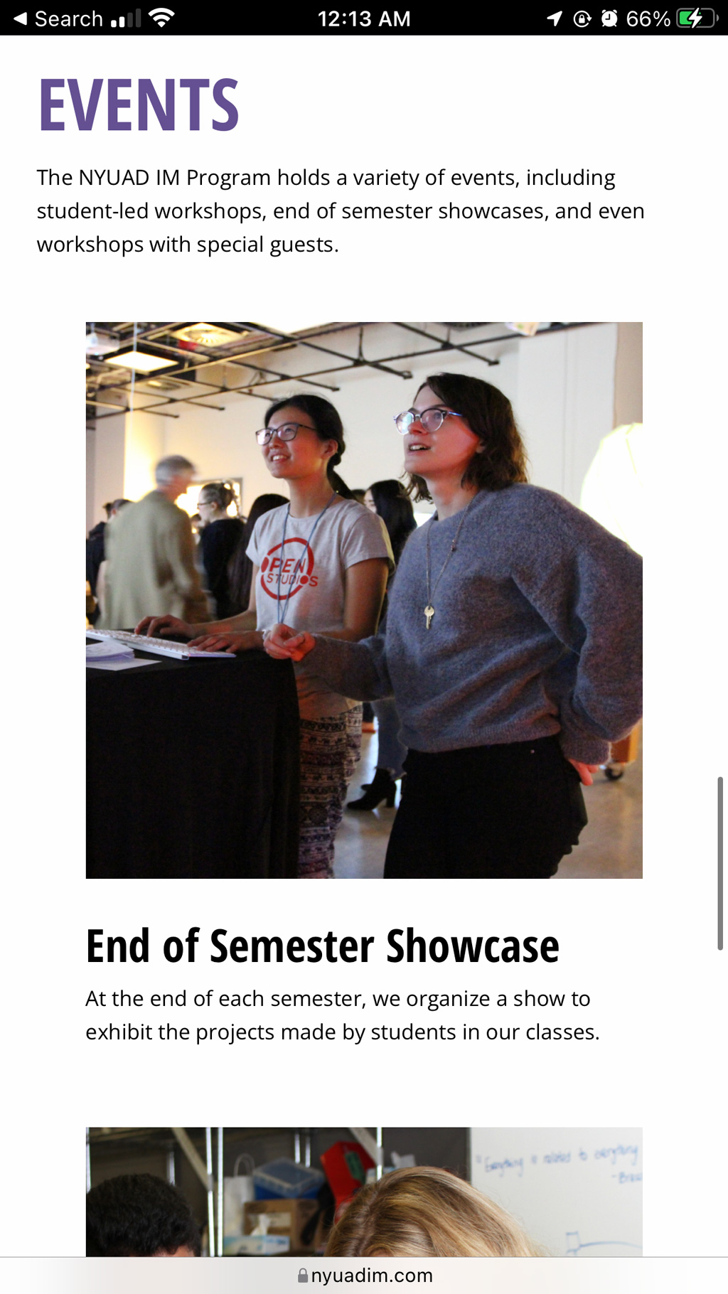 Interactive Media Website - Gallery Page