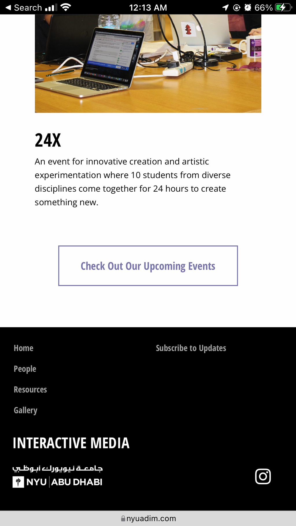 Interactive Media Website - Gallery Page