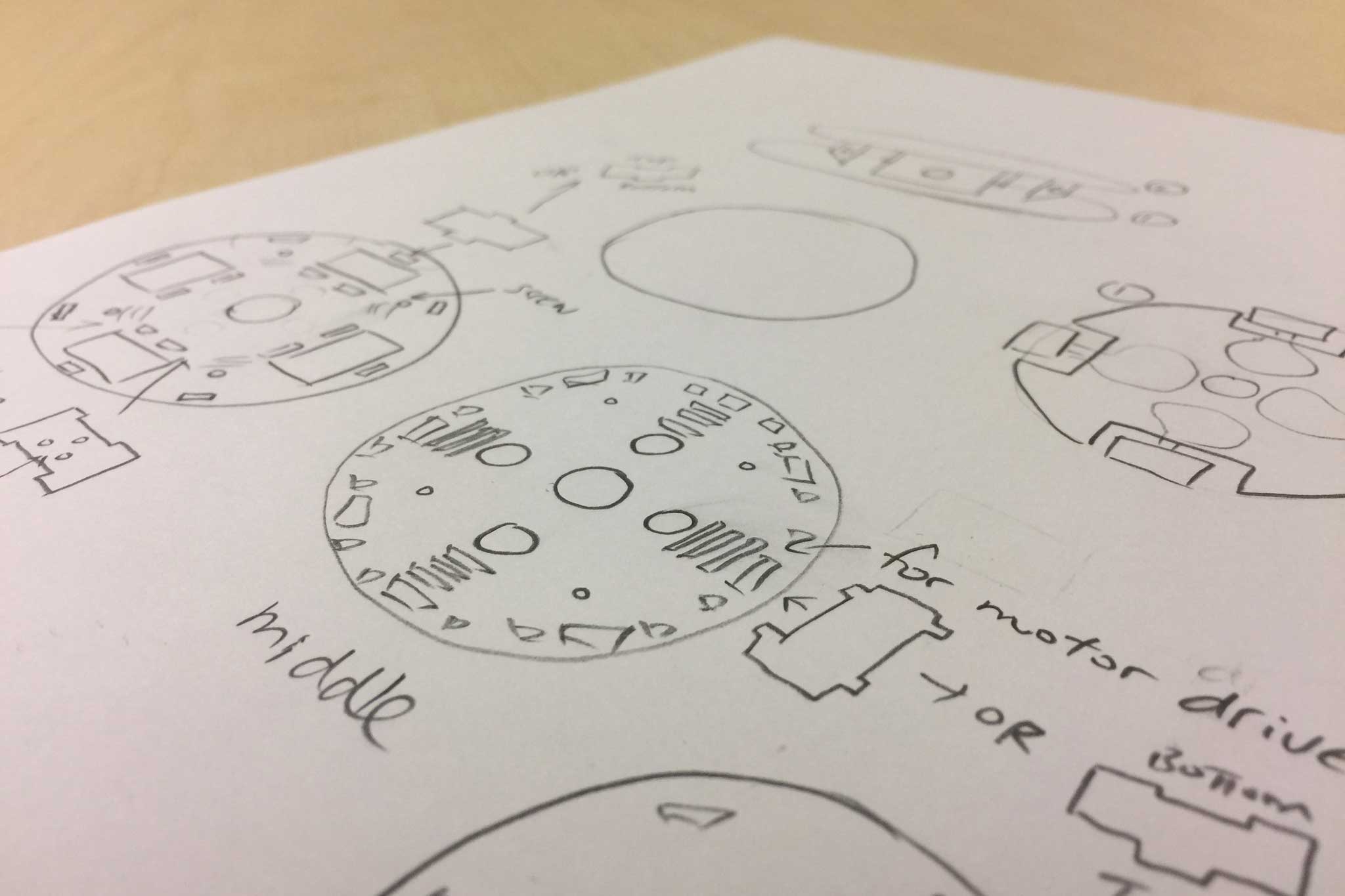 Original sketches for Minus E chassis deisgn