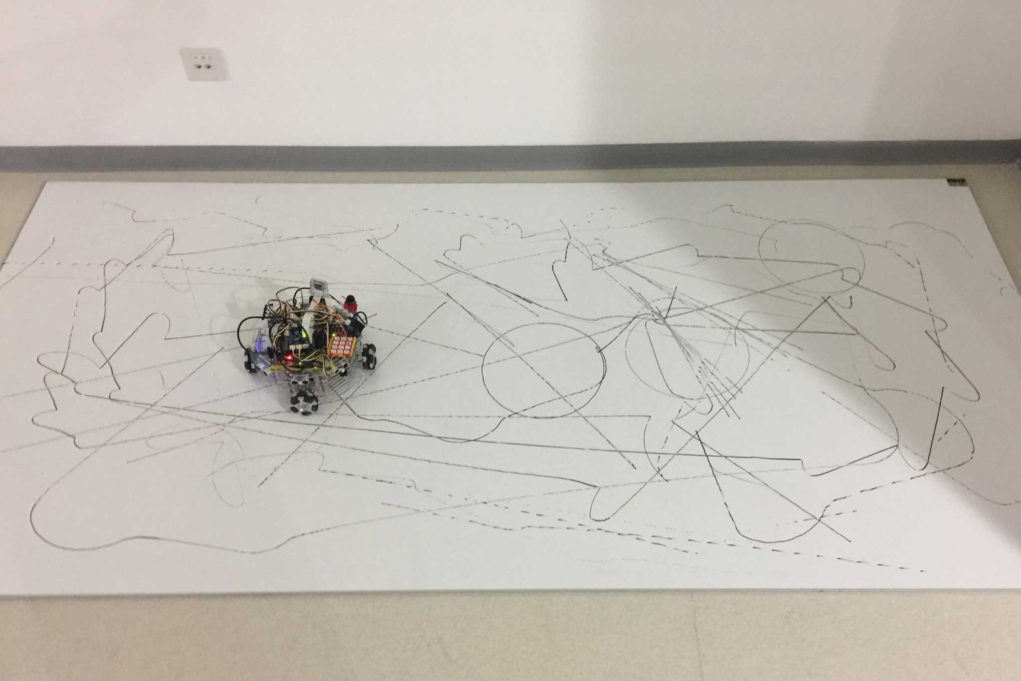 Minus E prototype drawing on whiteboard